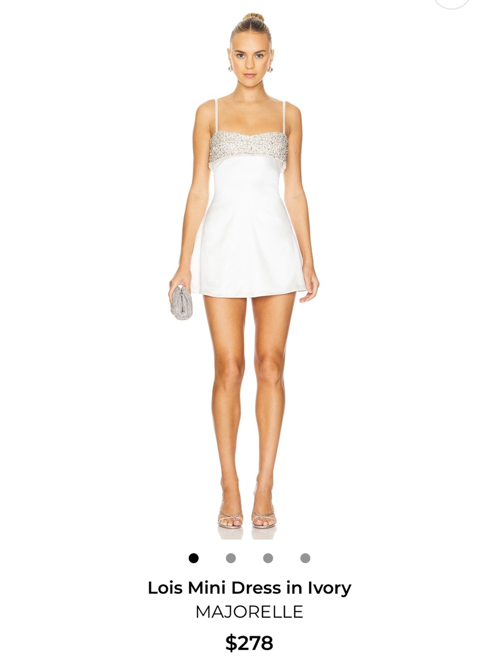 Revolve Ivory Sequin Mini Dress